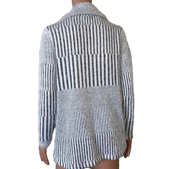 Chances R eyelash sweater black & white turtleneck soft SZ SM Polyester - Picture 4 of 8